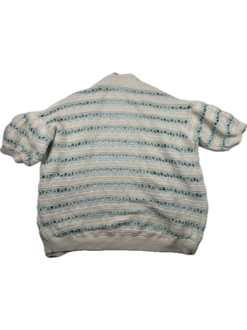Maeve Open Front Cocoon Cardigan Sweater Knit Blue White Small Oversized - Picture 5 of 11